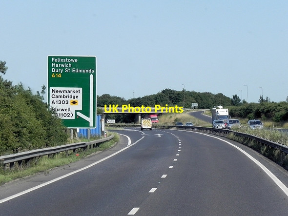 Photo 6"x4" Eastbound A14, Quy Junction Teversham c2013