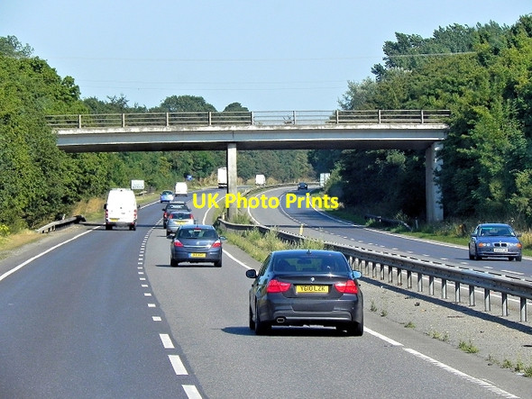 Photo 6"x4" Eastbound A14, Station Road Bridge Kennet End c2013