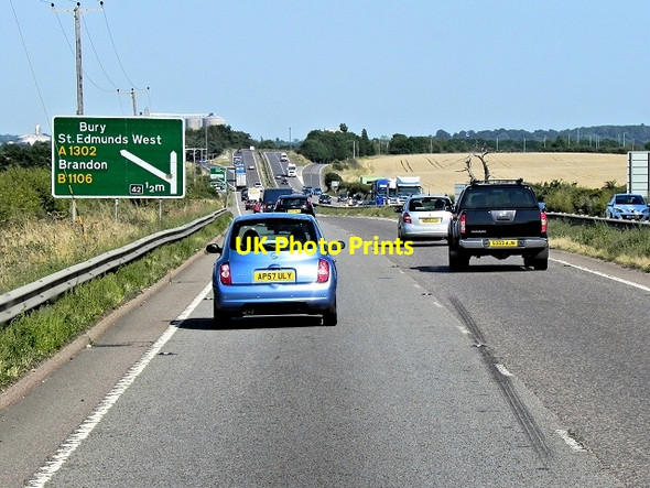 Photo 6"x4" A14 approaching Junction 42 Risby\/TL7966 c2013