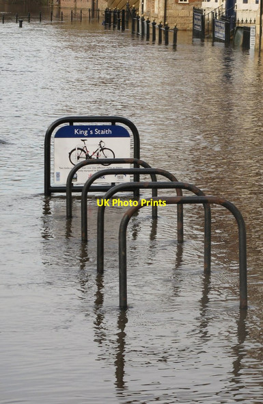 Photo 6"x4" Floodwater on the River Ouse, York York\/SE5951 c2014