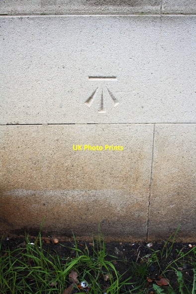 Photo 6"x4" Benchmark on Wembley Fire Station Wembley c2014