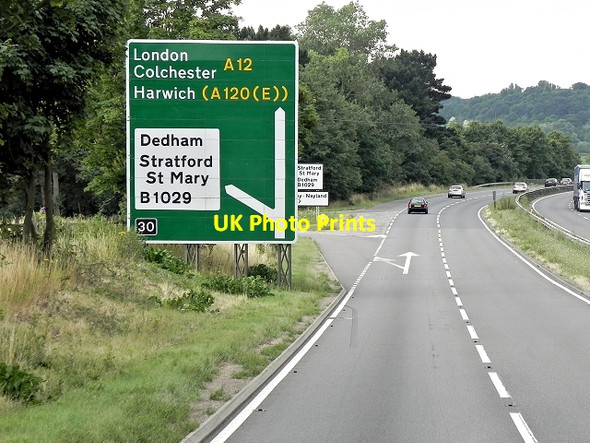 Photo 6"x4" A12 (Ipswich Road), Junction 30 Dedham c2013