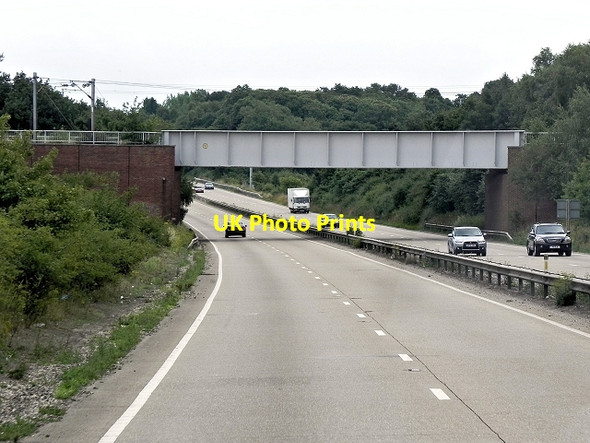 Photo 6"x4" Railway Bridge over the A120 near Fox Street Crockleford Hill c2013