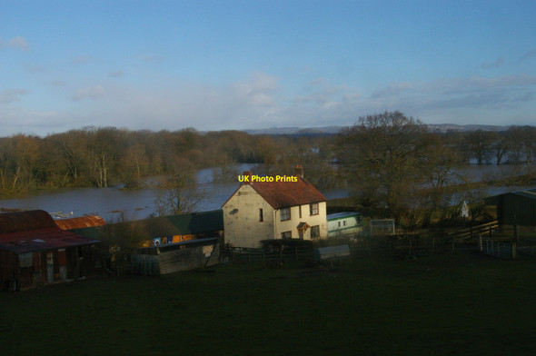 Photo 6"x4" Cefn, near Welshpool: Lower Cefn and flooded Severn valley, from the train Cefn\/SJ2610 c2014