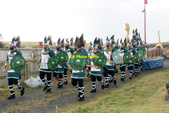Photo 6"x4" Uyeasound Up Helly Aa Jarl arrives at Baltasound JHS Baliasta\/HP6009 c2010