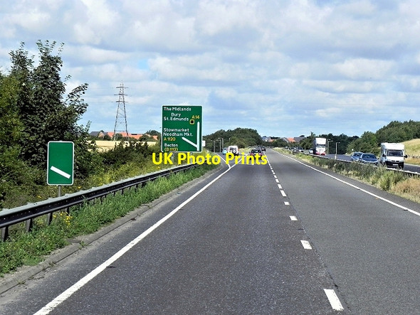Photo 6"x4" Westbound A14 near Junction 50 Stowmarket c2013