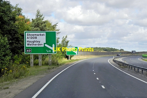 Photo 6"x4" Northbound A14 near Stowmarket Stowmarket c2013