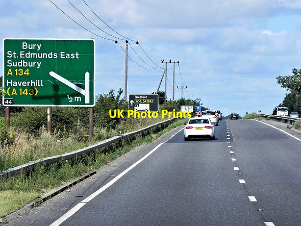 Photo 6"x4" Westbound A14, Bury St Edmunds Bury St Edmunds c2013
