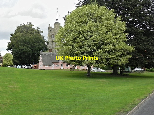 Photo 6"x4" Cavendish, St Mary's Church and Village Green Cavendish c2013