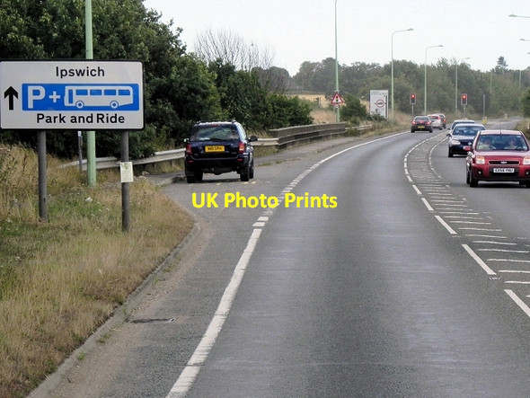 Photo 6"x4" Ipswich Park and Ride Sign, A1071 Sproughton c2013