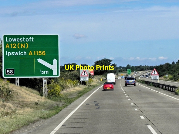 Photo 6"x4" Westbound A14, Levington Heath Bucklesham c2013