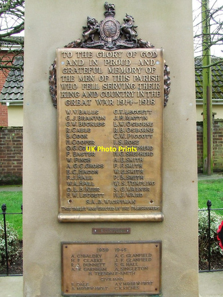 Photo 6"x4" Roll of Honour Wickham Market c2014