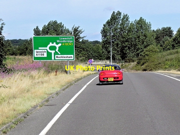 Photo 6"x4" Seven Hills Interchange, Sliproad from A14 Bucklesham c2013