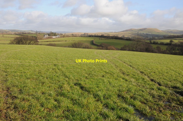 Photo 6"x4" Farmland and Abermithel Llandegley c2014