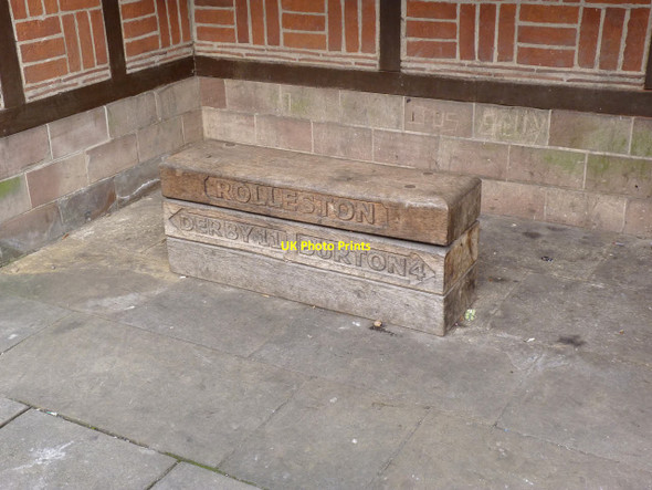Photo 6"x4" Milestone in Rolleston bus shelter Rolleston on Dove c2014