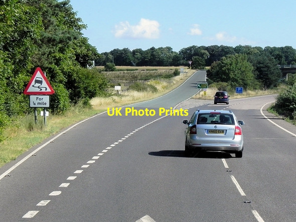 Photo 6"x4" Northbound A12, Exit at Lower Hacheston Wickham Market c2013