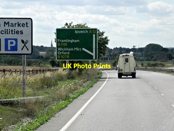 Photo 6"x4" Southbound A12 near Marlesford Wickham Market c2013
