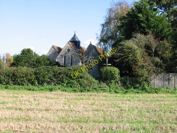 Photo 6"x4" View of Fishbourne church from footpath Chichester c2008