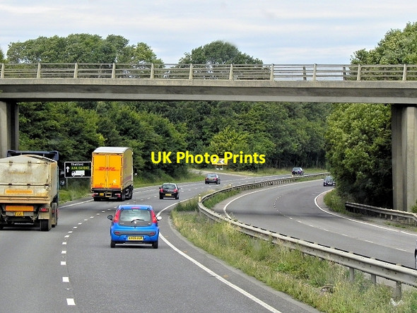 Photo 6"x4" Westbound A14, Woolpit Road Bridge Beyton c2013