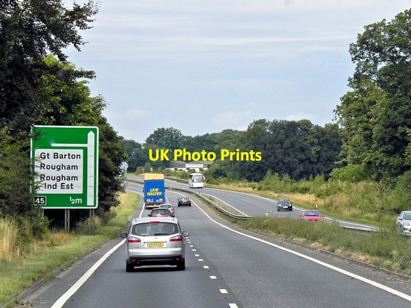 Photo 6"x4" A14, Rougham Downs Blackthorpe c2013