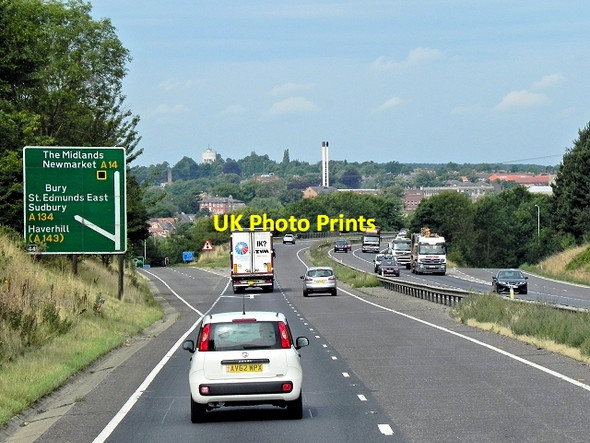 Photo 6"x4" Westbound A14, Bury St Edmunds Bury St Edmunds c2013