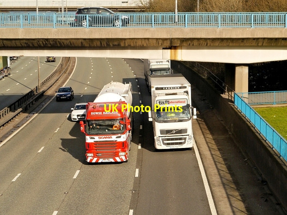 Photo 6"x4" HGVs at Whitefield interchange Prestwich c2014