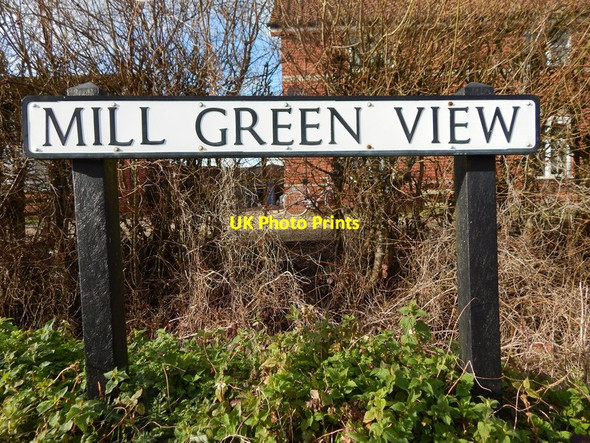 Photo 6"x4" Mill Green View sign, Mill Green Mill Green\/TL9542 c2014