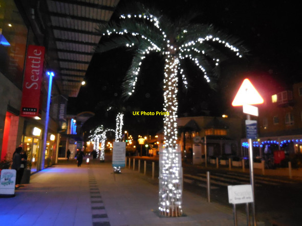 Photo 6"x4" Brighton Marina at night Black Rock\/TQ3303 c2014