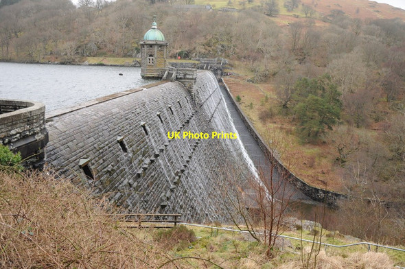 Photo 6"x4" Dam on Penygarreg Reservoir Elan Village c2014