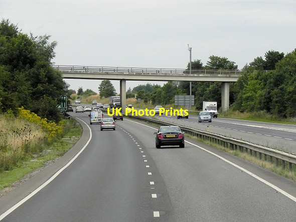 Photo 6"x4" Waterhall Junction, A11 sliproad over the A14 Snailwell c2013