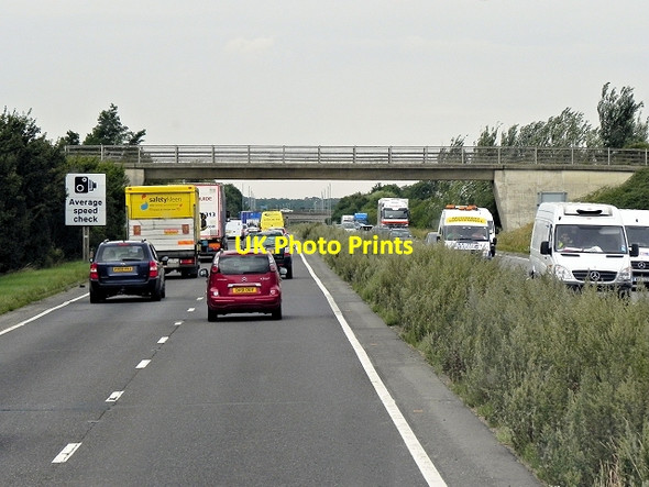 Photo 6"x4" Westbound A14, Footbridge near Girton Arbury\/TL4460 c2013