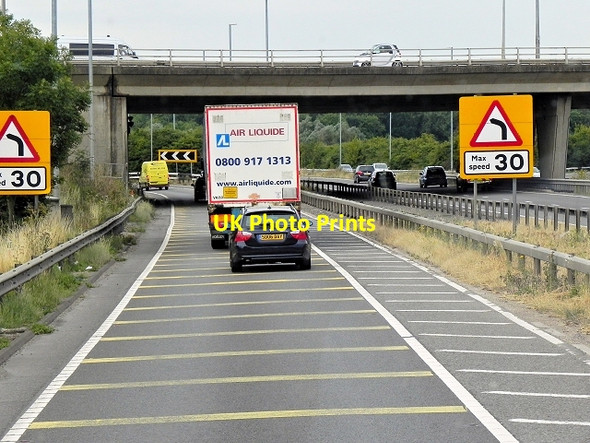 Photo 6"x4" Westbound A14 passing below M11 at Girton Interchange Girton\/TL4262 c2013