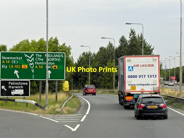 Photo 6"x4" Westbound A14 at Junction 31 (Girton Interchange) Girton\/TL4262 c2013