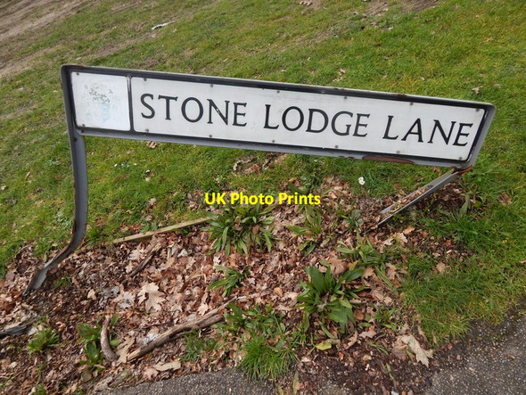 Photo 6"x4" Stone Lodge Lane sign Ipswich c2014