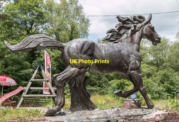 Photo 6"x4" Horse Statue at Devil's Bridge Devil's Bridge\/Pontarfynach c2014