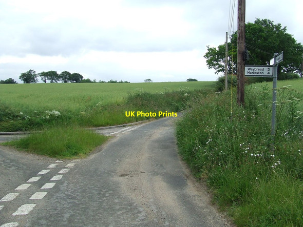 Photo 6"x4" Road Junction Fressingfield c2014