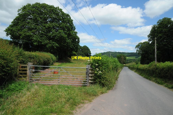 Photo 6"x4" Field gate and road to Llanigon Fforddlas c2014
