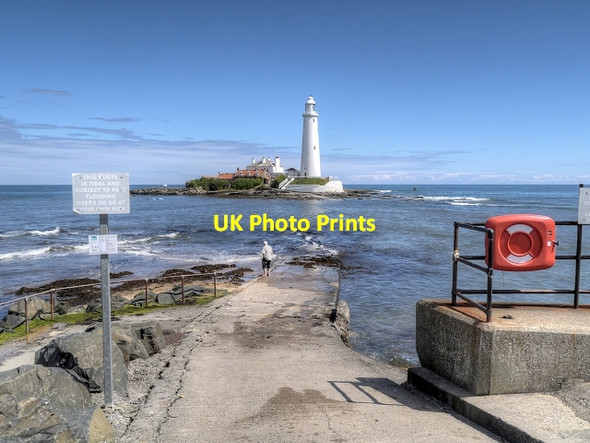 Photo 6"x4" Causeway from Curry's Point to St Mary's Island Whitley Sands c2014