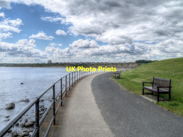 Photo 6"x4" Sea Front Path near Curry's Point Whitley Bay c2014