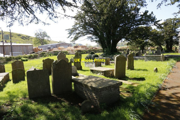 Photo 6"x4" Churchyard on the left Llansantffraed-in-Elwel c2014