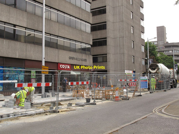 Photo 6"x4" Resurfacing work outside Southampton Central station Southampton c2014