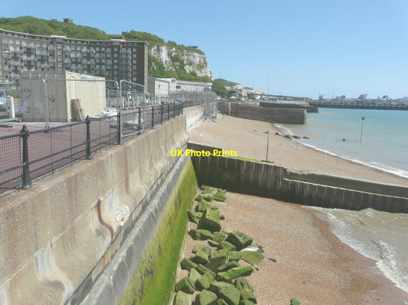 Photo 6"x4" Repairs to the seawall along Marine Parade Dover\/TR3141 c2014