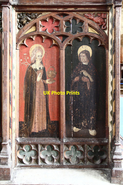 Photo 6"x4" St Mary, North Tuddenham - Painted screen detail Clippings Green c2014 P1