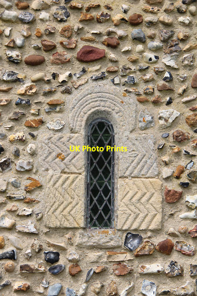Photo 6"x4" St Mary, Gedding - Window Felsham c2014