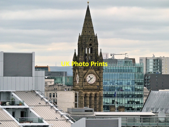 Photo 6"x4" The Town Hall Clock Manchester c2014