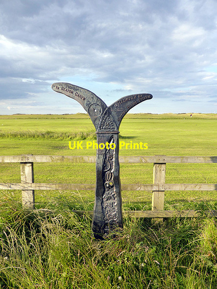 Photo 6"x4" Millennium Milepost on route 14 Seaton Carew c2014