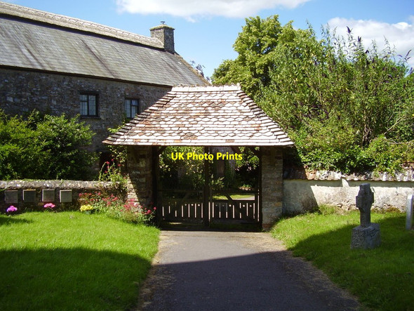 Photo 6"x4" Saint Andrew's church Lych Gate Broadhembury c2014