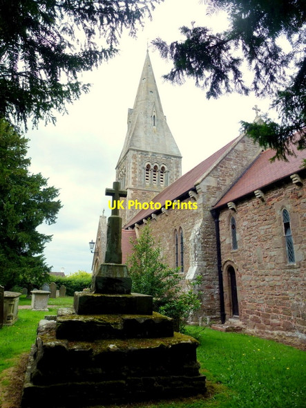 Photo 6"x4" All Saints' church and cross, Coddington Coddington\/SO7142 c2014