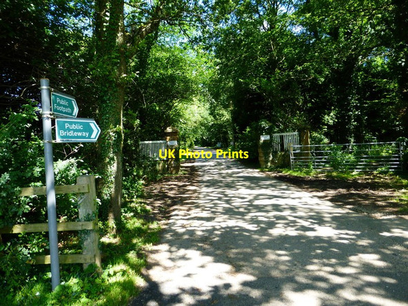 Photo 6"x4" Footpath and bridleway diverge at Moonhill Farm Burgess Hill c2014