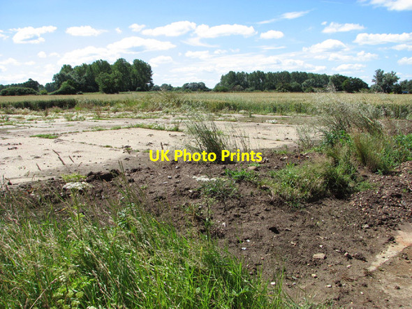 Photo 6"x4" Concrete hardstanding on a field's edge Downham Market c2014